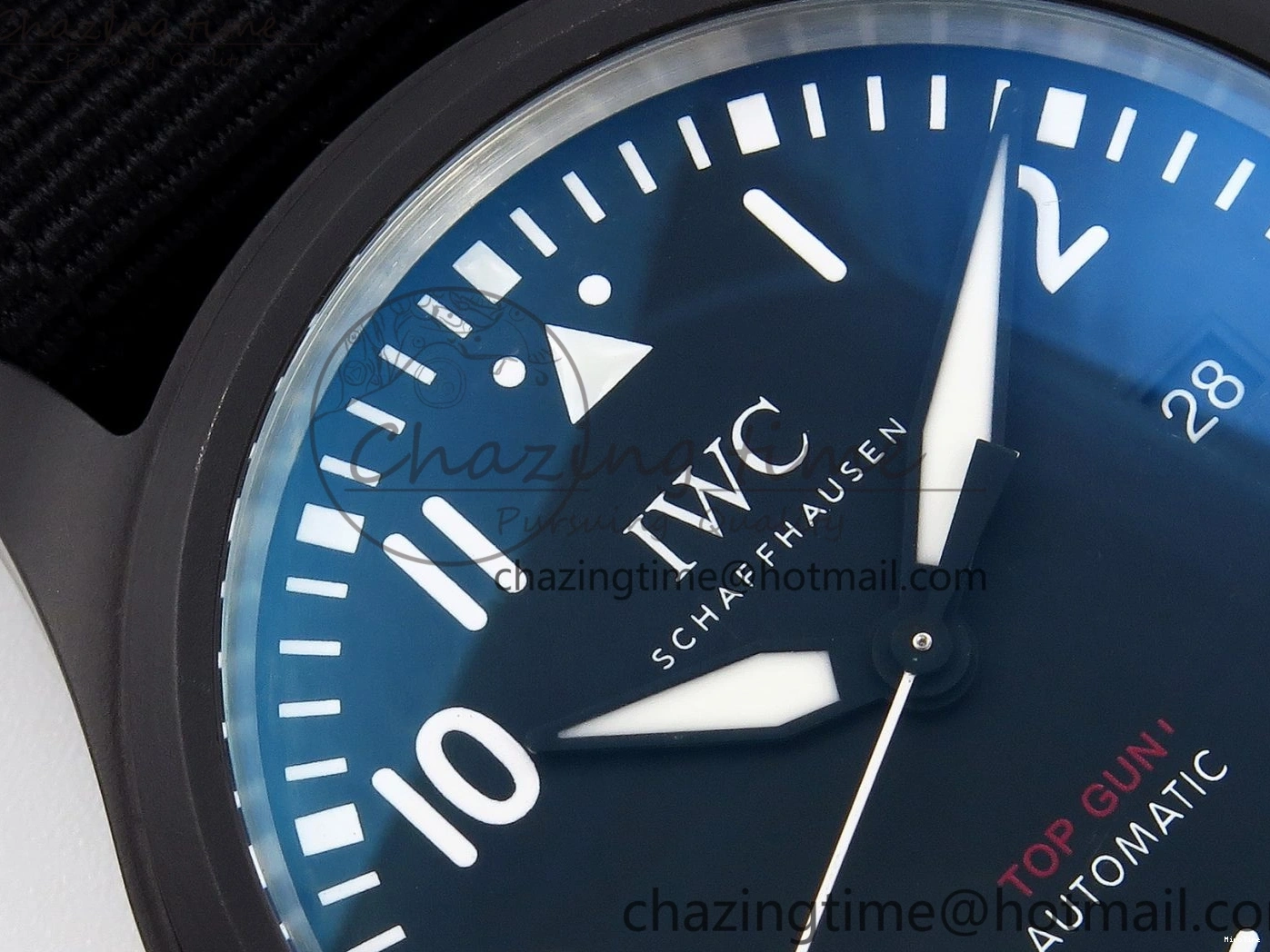 MIROTIME 0208 FreshLook Pilot’s Watch Top Gun Black Ceramic IW326901 ZF 1:1 Best Edition on Black Nylon Strap A 7026